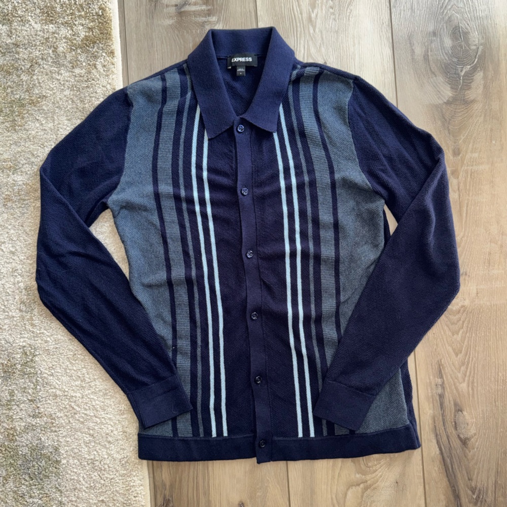Express Navy Knit Cardigan